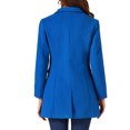 thumbnail image 3 of Abrigo de mujer INSPIRE CHIC de color sólido con solapa muesca y un solo botón, abrigo de invierno en azul profundo M, 3 of 6
