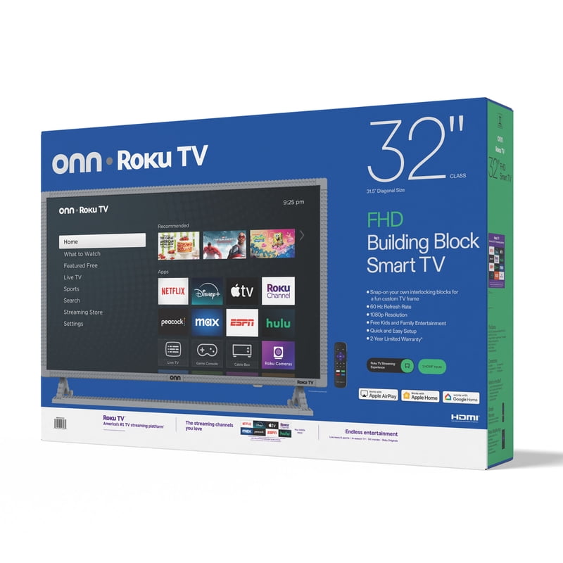 onn 32" 1080P FHD Building Block Smart Roku TV - Gray (TVBBGRY36014570) gallery view