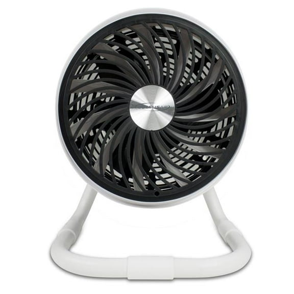 9 in. Powerful Floor Air Circulator Fan with 180 Degree Pivot, Variable Speed & Wind Mode, White