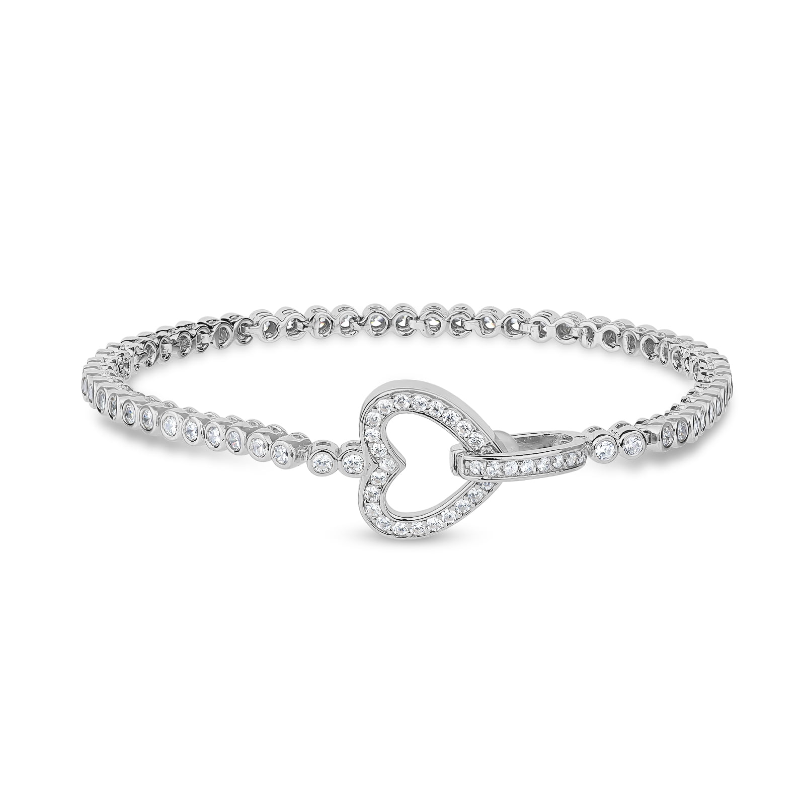 Bracelet HMK Argent Sterling 13,9 G - 17,5 Cm, Fermoir Cœur Vintage, Occasion Très Bon état