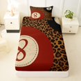 thumbnail image 3 of Castle Fairy Red Billiards Twin Sheets 3pcs, Vintage Leopard Print Bedding, Brown Black,1 Fitted Sheet, 1 Flat Sheet and 1 Pillowcase, 3 of 6