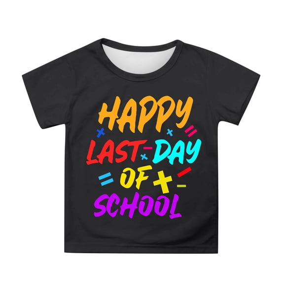 FYEGRE Girls Casual Graduation T-Shirt, Kids Academic Celebration Short Sleeve Tee, Youth Top for School Ceremony, Party Gathering and Everyday Outfit Black 4-5 Years