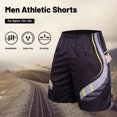 thumbnail image 3 of Men Athletic Shorts with Pockets Printed Elastic Waist Quick Dry Gym Training Workout Short Pants, 3 of 8