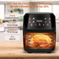 thumbnail image 2 of 7.5QT Air Fryer, 8-in-1 Digital Touchscreen with Visible Window, 1700W Preset Programs, Dishwasher Safe, Black, 2 of 7