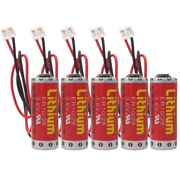 5 PCS er10/28 800mAh Battery ER10280 3.6V PLC Lithium Battery for Mitsubishi FX2NC-32BL ER10/28 with Plug