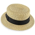 thumbnail image 3 of Voyage - Walrus Hats Natural Straw Boater Lightweight Summer Skimmer Hat with Flat Crown, Ribbon Band, and Cotton Sweatband – H7006, 3 of 6