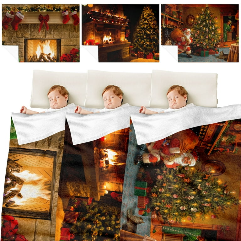 Elbourn Christmas Holiday Baby Boy Blankets Fuzzy Warm and Cozy