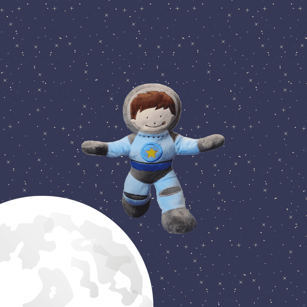 Storklings Astronaut Stuffed Animal, Spaceman Plush Soft Space Toy 12” Height, Astronaut Toy in a Blue Spacesuit