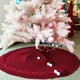 thumbnail image 4 of Falda de árbol de Navidad de punto: falda de árbol de color rojo vino de 48 pulgadas, cable grueso K, 4 of 5