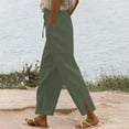 thumbnail image 2 of Posijego Womens Linen Pants Lightweight Casual Wide Leg Elastic Waist Lounge Pants for Women with Pockets, 2 of 6