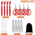 thumbnail image 3 of 17Pcs Seafood Tool Set Professional Leg Sheller Nut Cracker Set Including 4 Crab Crackers 4 Crab Forks/Picks 4 Seafood Scissors 4 Lobster Shellers for Dishwasher Safe, 3 of 8