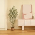 thumbnail image 6 of 6ft Fake Plastic Olive Tree in Pot, Pre Potted Faux Greenry Plant for Home Decor Office House Living Room Indoor Outdoor, Big Fake Plants Fake House Plants, 6 of 9