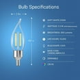 thumbnail image 6 of Feit Electric CFC40/927CA/FIL/AG 40 Watt Equivalent WiFi Dimmable, No Hub Required, Alexa or Google Assistant, Flame Tip Filament Chandelier LED Smart Light Bulb, 4.3" H x 1.4" D, 2700K Soft White, 6 of 10
