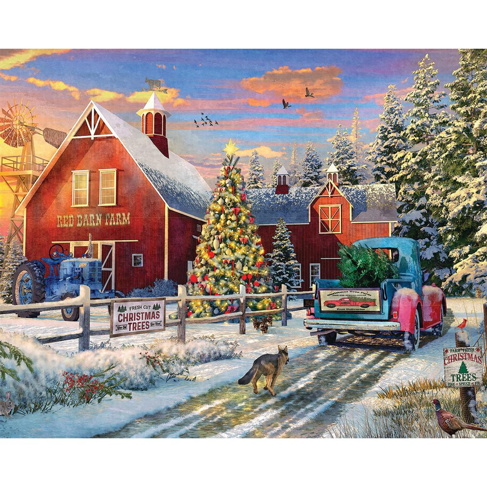 Springbok's 1000 Piece Jigsaw Puzzle Red Barn Farms