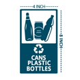 thumbnail image 2 of Calcomanías autoadhesivas para letreros de reciclaje para basura, latas de 8x4 pulgadas y pegatinas solo para botellas, 6 unidades por paquete., 2 of 5