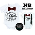thumbnail image 2 of Baby Boy Outfit I Nap So Hard with Red and Black Buffalo Plaid Bow Tie Baby Shower Birthday Gift Noah's Boytique Newborn, 2 of 3