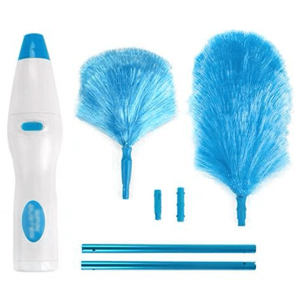Adjustable Electric Feather Duster Vacuum Cleaner Battery Operated with Touch Button, Blue