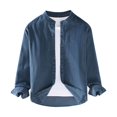 thumbnail image 1 of XDZJLR Mens T Shirts Retro Corduroy Stand Up Solid Color Fashionable Long Sleeved Tops, 1 of 4