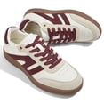 thumbnail image 6 of LUCKY STEP Womens Classic Retro Gum Sole Fashion Sneakers Genuine Leather Anti Slip Casual Shoes,Beige&Red, 6 of 6