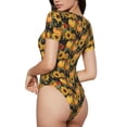 thumbnail image 2 of Hirioo Pumpkins And Sunflowers3 for Women's Round Neck Short-sleeved Onesie Basic Bodysuits-X-Large, 2 of 7
