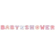 5ft pink stitching baby shower banner