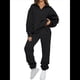 thumbnail image 1 of Conjuntos de Dos Piezas para Mujer: Jersey de Larga con Media Cremallera y Pantalón Deportivo Holgado con Bolsillos. Negro S, 1 of 8