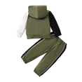 thumbnail image 4 of SILVERCELL Toddler Baby Boy Girl Sweatsuit Color Block Long Sleeve Sweatshirt Top and Solid Color Pants 2PCS Outfits, 4 of 11