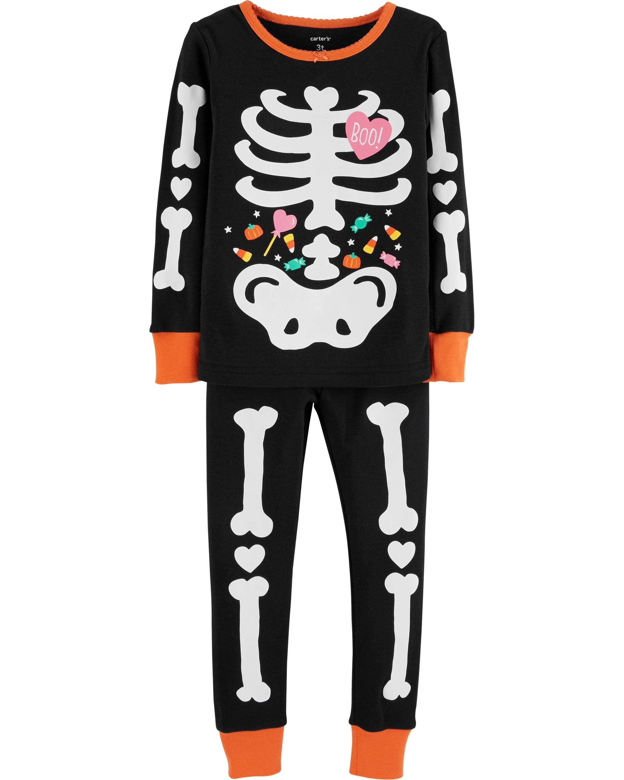 NWT Gymboree Halloween Skeleton Pajamas Costume 6-12 Month Glow in the Dark