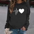 thumbnail image 2 of Bowake T-Shirts de la Saint-Valentin pour Femmes Col Rond Manches Longues T-Shirt Cœur Décontracté Mode Décontractée Chandail en Molleton Cadeaux pour Femmes, 2 of 4