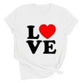 thumbnail image 4 of Goodtrade8 Valentines Womens Shirts Plus Size Short Sleeve Girls Valentine Crew Neck Heart Love Casual Printed Womens Tops, 4 of 6