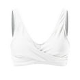 thumbnail image 4 of vigerkar Women's Bikini Tops Push Up Swim Top Swimsuit Sexy V Neck Bathing Suit Top with Wide Straps White, XL, 4 of 5