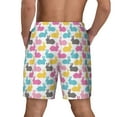 thumbnail image 3 of Kdxio Colorful Rabbit Print Men's Swim Trunks with Compression Liner 7 Inch Inseam Quick Dry Swim Shorts, 3 of 7