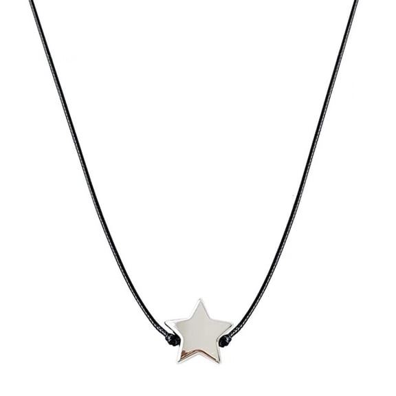Osdhezcn Metal Star Pendant Necklace Y2K Neck Chain Choker Sweet Cool Drawstring Necklace Fashion Collar Necklace Jewelry