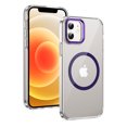 thumbnail image 2 of Magnetic for iPhone 12 Pro / 12 6.1" Clear Case Compatible with Magsafe Military-Grade Protection Shockproof Phone Bumper,Anti-Scratch Drop Proof Anti-Fingerprint Clear Hard Back Cover Back,Purple, 2 of 9