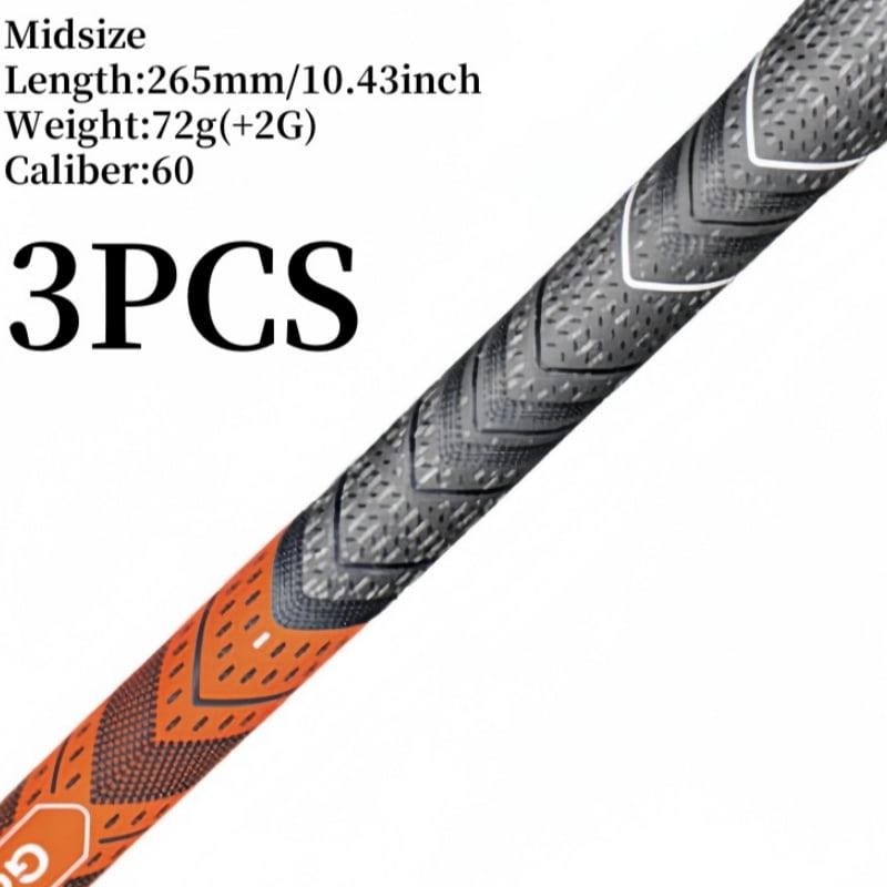 3/13 Pcs Poignée de Golf PLUS 4 Poignées de Golf en Caoutchouc pour Hommes Fil de Coton Poignées de Club de Golf Poignée Standard en Fer et Bois Universel 3 Pcs Orange Taille Moyenne