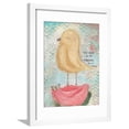 thumbnail image 1 of Yellow Bird, Pink Flower Framed Print Wall Art By Cassandra Cushman, 1 of 5