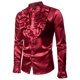 thumbnail image 1 of Blusa y camisa de manga larga con cuello alto para hombre, estilo informal, con botones y retazos, de poliéster., 1 of 3