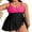 Pink-Black, variant on Asoul Womens Plus Size Scalloped V Neck One Piece Swimsuits Side Tie Knot Swimdress Bathing Suits