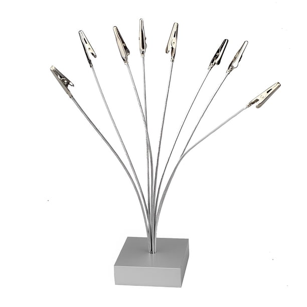 Advancent Clips de fotos de Base plateada, soporte de notas de 8 ramas, abrazaderas para tarjetas de mesa, organizador de escritorio de oficina, Kits de decoración para fiestas