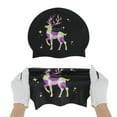 thumbnail image 5 of Unique Bargains 1 Pc Waterproof Sika Deer Pattern Swim Cap Black Purple White, 5 of 6