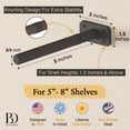 thumbnail image 3 of Invisible Floating Shelf Bracket 5 Inch Rod 3/4 inch Diameter Heavy Duty with Jig – Hidden Metal Mantel Mount for Wall Shelves – Floating Shelf Hardware for Bathroom, Kitchen & Living Room (4 Pack), 3 of 10