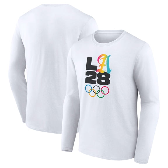 Men's White LA 2028 Summer Olympics Gradient Long Sleeve T-Shirt