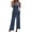 Navy jumpsuits for women, variant on Wycnly Womens Jumpsuits Fashion Elastic Waist One Shoulder Wide Leg Long Jumpsuits with Pocket Trendy Geometric Print Slash Neck Sleeveless Maxi Summer Rompers Purple s