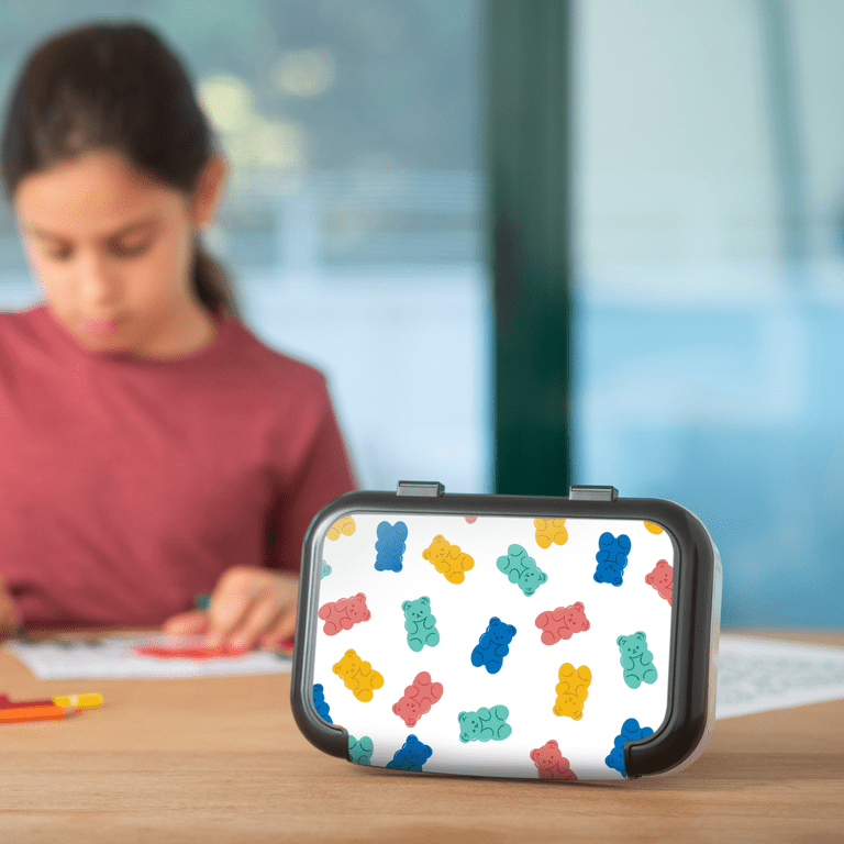 Insty-Prints 貯金箱 アドバタイジング ソフビ USA Ib70 ZIPIT Recycled Plastic Gummy Bear Pencil Box - Durable Case for