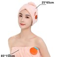 thumbnail image 2 of Falda de ducha absorbente de secado rápido para spa y turbante para secar el cabello (juego de 2 piezas), 2 of 5