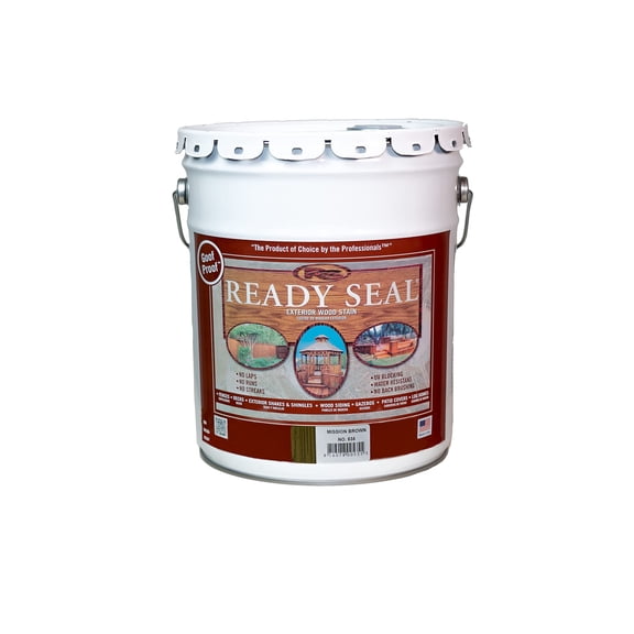 Ready Seal 535 Exterior Stain and Sealer for Wood, 5-Gallon, Mission Brown