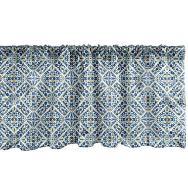 Ambesonne Ethnic Window Valance, Portuguese Floral Retro, 54" X 18", Multicolor