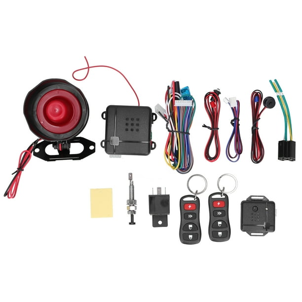 Sistema de alarma para coche OneWay, Control remoto, antirrobo, alerta de seguridad de entrada sin llave con sensor de choque Jadeshay A