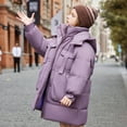 thumbnail image 5 of NAISIBABY Girls Puffer Coat, Windproof Hooded with Pockets Full Zip Up Winter Thicken Warm Snow Quilted Outerwear Purple 7T, 5 of 8