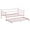 Pink, variant on Twin Size Metal Daybed with Trundle - Pink Steel Frame Daybed with Pull-Out Bed, Headboard & Steel Slat Support, No Box Spring Needed, for Living Room, Bedroom or Guest Room.